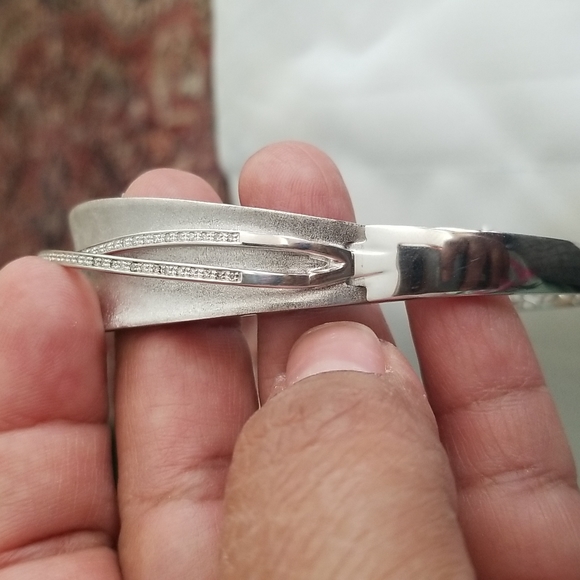 Effy Sterling Silver and Diamond Bangle - Picture 8 of 8
